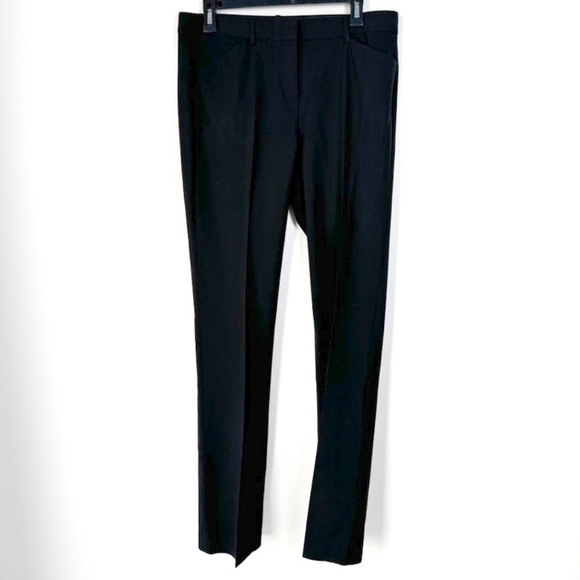 THEORY Custom Max 2 Stretch Wool Blend Trouser Pants Black Size 10 - Picture 2 of 13